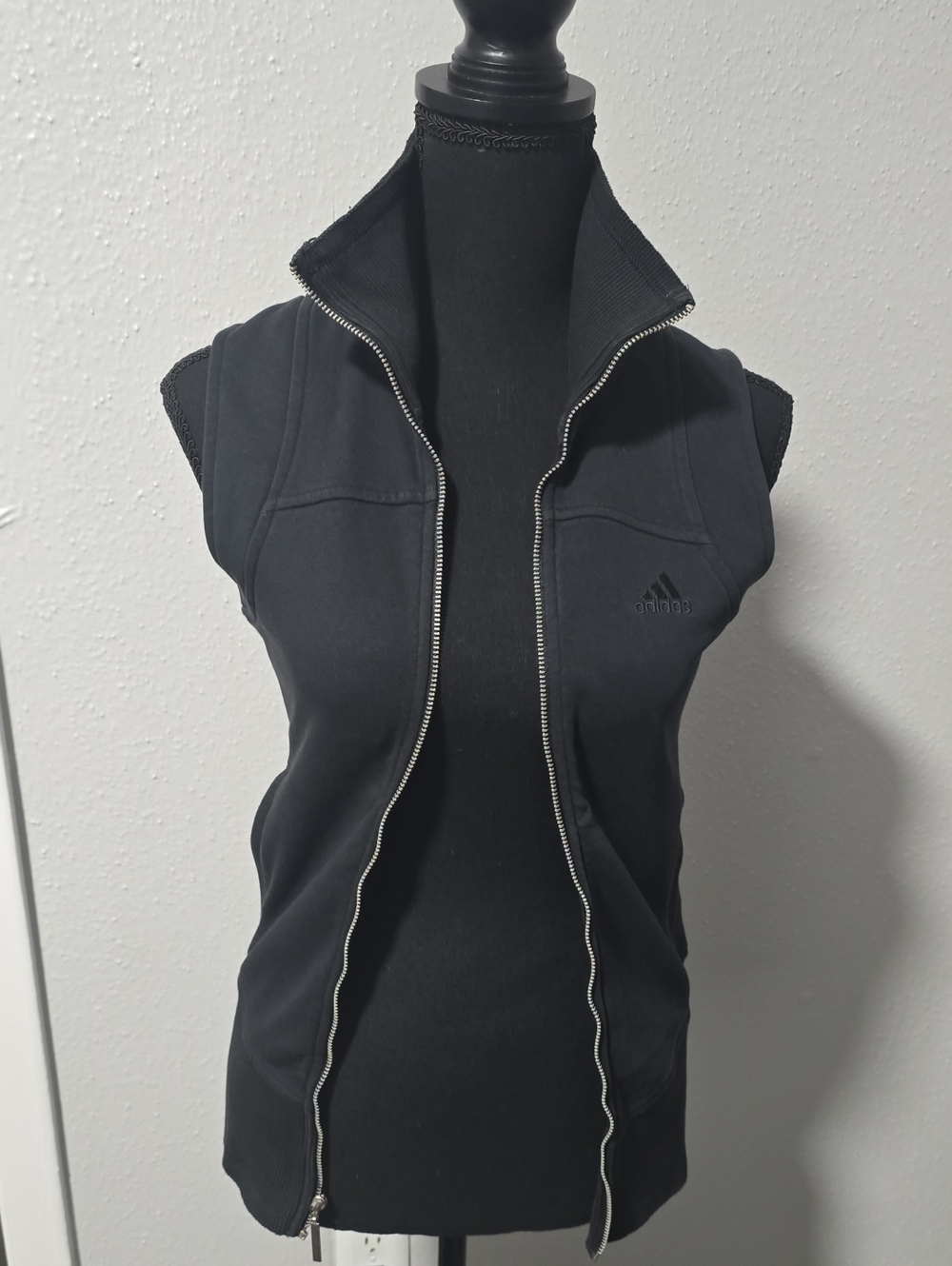 adidas Black Sleeveless Zip-Up Vest